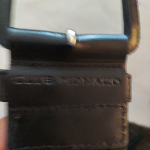 Club Monaco Women's Woven Rina Centur Black Noir Leather Belt Size M/L - Picture 4 of 8